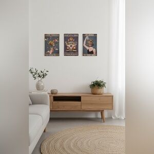 12x8 Inch BOHO Aluminum Wall Art (Set of 3) | Posters | Bohemian & Retro | Metal